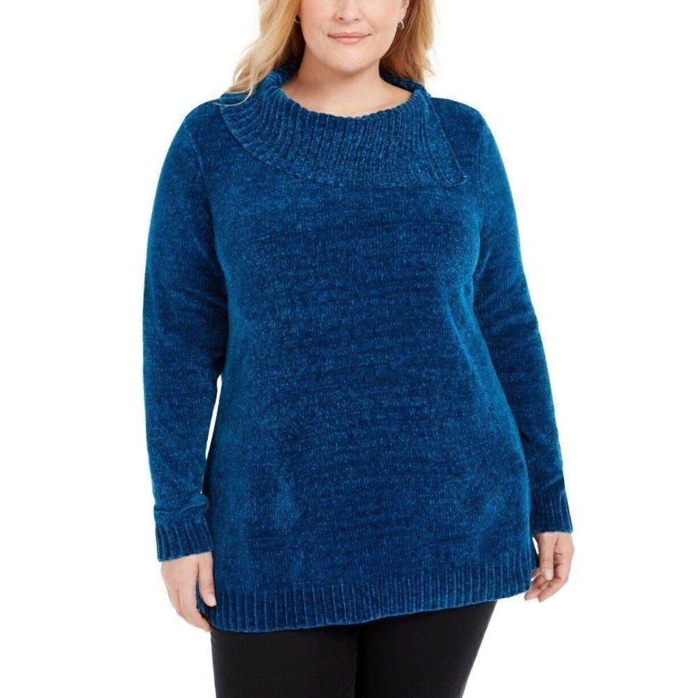 Plus-Size Soft Lightweight Chenille Sweater Top 0X‎